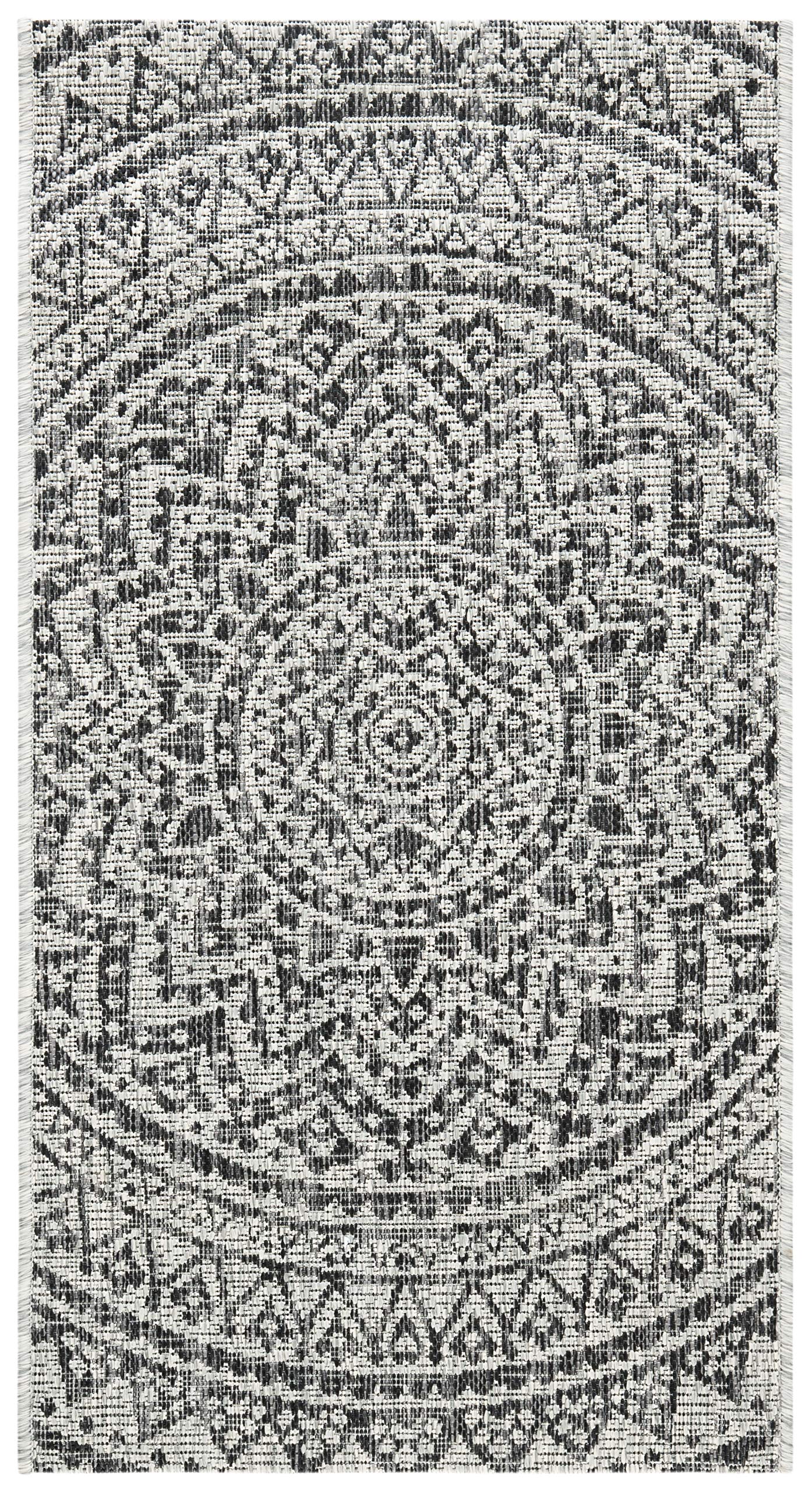 Safavieh Courtyard Collection 2' X 3'7' Light Grey/Black Cy8734 Indoor/ Outdoor Waterproof Easy Cleaning Patio Backyard Mudroom Accent Rug